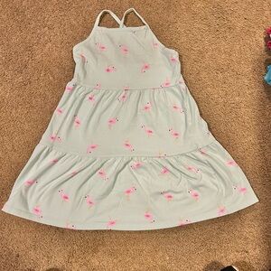Cat & Jack Flamingo Pattern Dress - Sky Blue and Pink